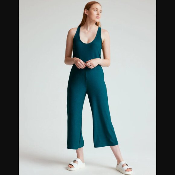 Beyond Yoga Pants - Beyond Yoga Jumpsuit Womens Small Blue Featherweight Hang Loose Racer Wide Crop